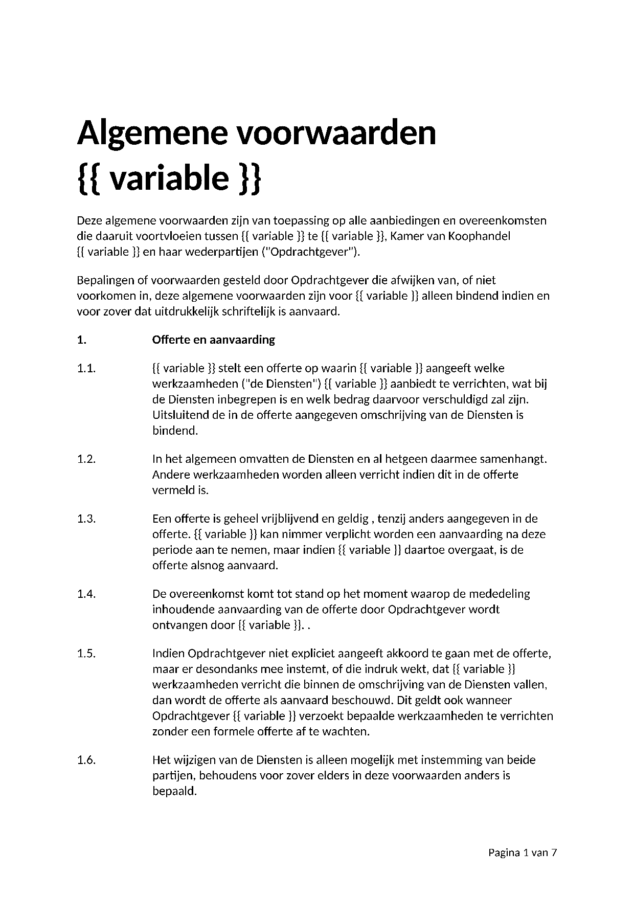 Voorbeeld ICT-bedrijf algemene voorwaarden